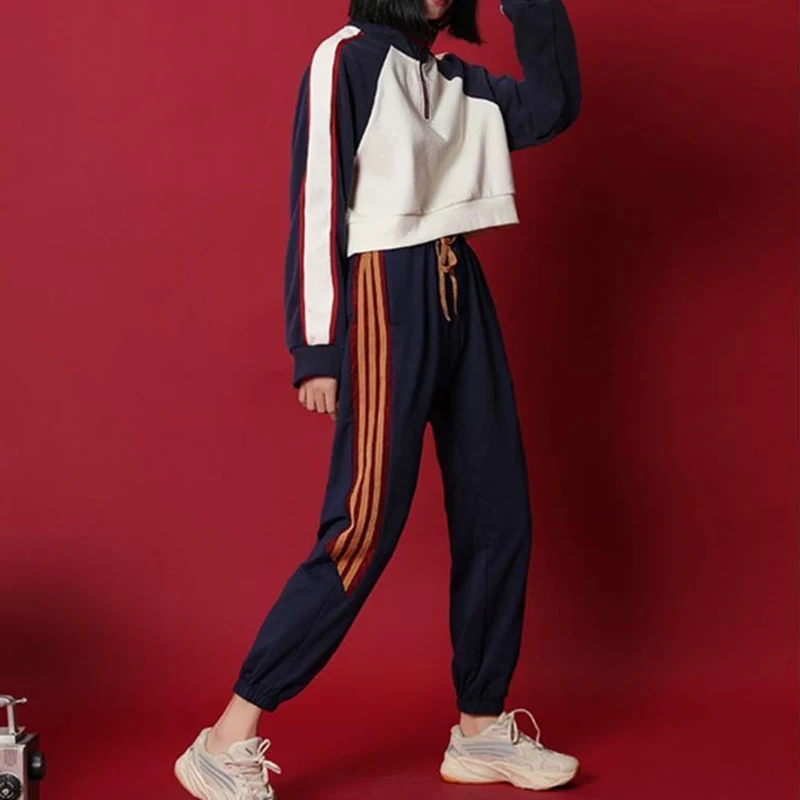 

Spring and autumn new sports suit women's casual sweater autumn fashion tooling early autumn two-piece suit