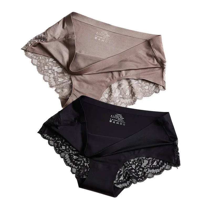 H 2pcs Бесшовные трусы для женщин, сексуальные трусики, шелк льда, нижнее белье, удобные трусы, нижнее белье, низкая талия, женские трусы, стринги, XXXL# F - Цвет: H 2pcs