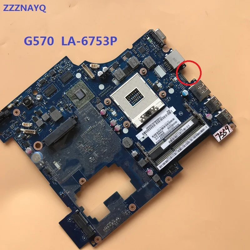 Материнская плата ZZZNAYQ для ноутбука G570 PIWG2 LA 6753P HM65 чипсет HDMI интерфейс 100% тестовая