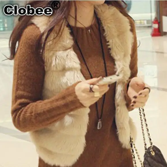 Жилет из искусственного меха 2020 colete de pele женский короткий меховой жилет без