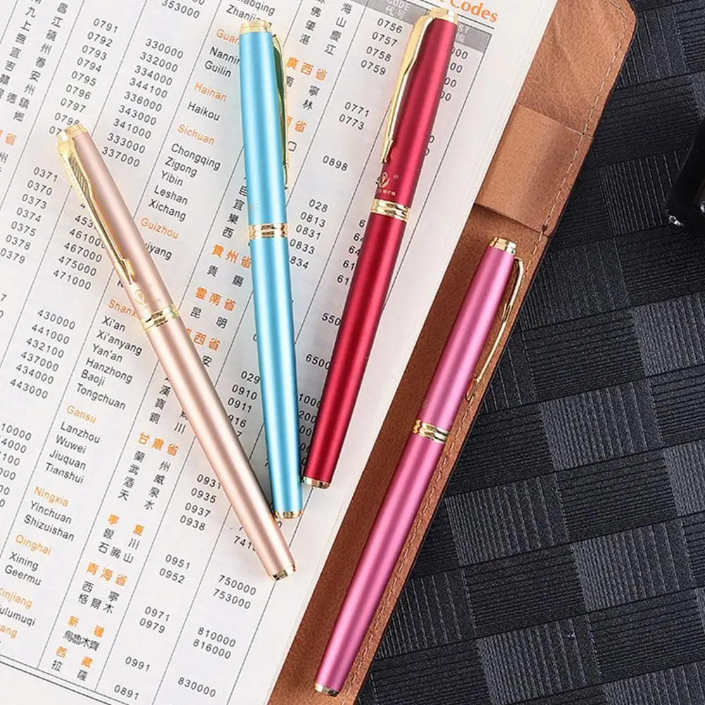 

Colorful Pen Fountain Pen Office Commercial Metal Gift Ink Automatic Core 0.3mm Stationery Art Refill For School Tip Roller I4A1