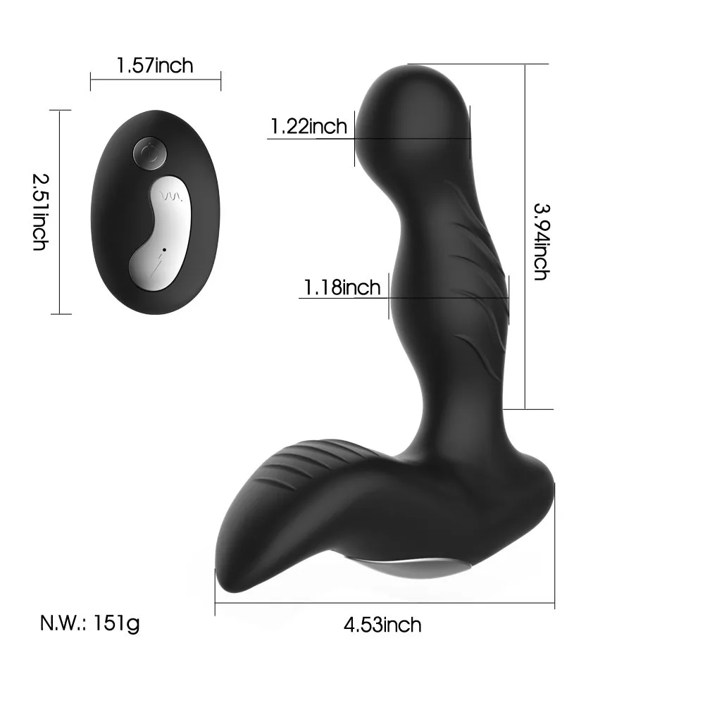 Мужской Вибратор для массажа простаты Анальная пробка Силиконовый