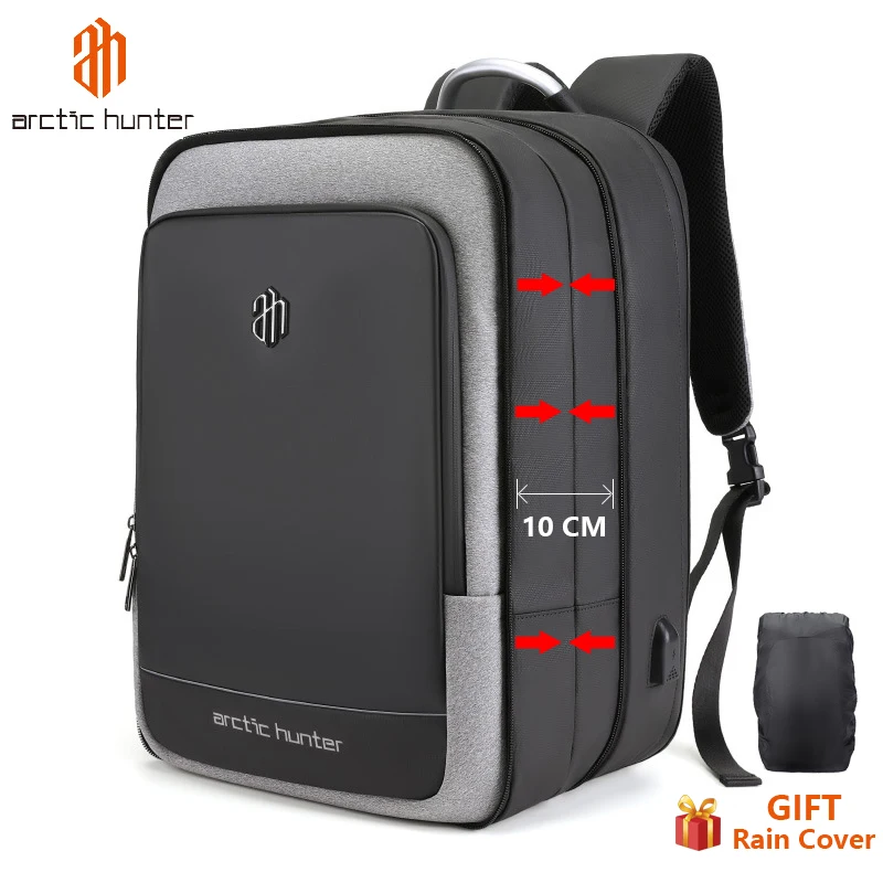 40L большой емкости мужские s расширяемые рюкзаки usb зарядка Мужские 17 дюймов сумки