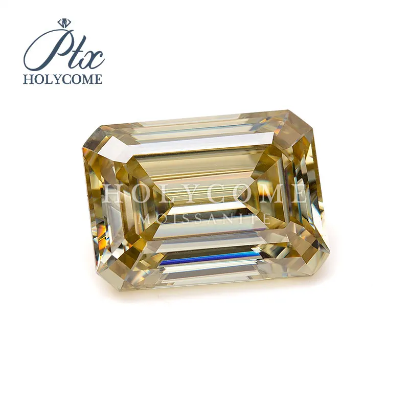 

fancy stones emerald cut yellow color 6.5x5mm 1ct loose stone moissanite diamond gemstones
