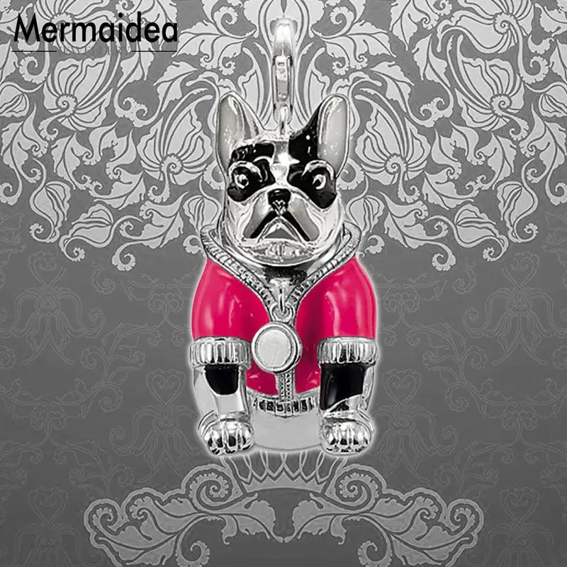 Розовый французский Бульдог бульдог Собака Подвески модные ювелирные изделия