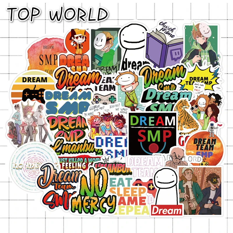 10/50pcs/set Dream Smp Cartoon Music Tv Waterproof Graffiti Stickers For Laptop Motorcycle Luggage Skateboard Scrapbook