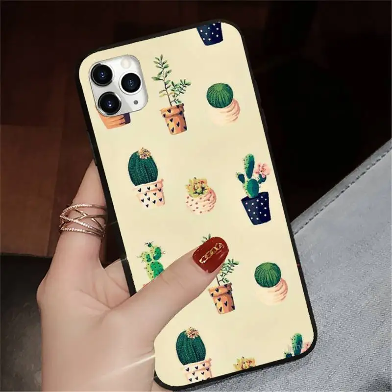 

cactus cute Cartoon pattern luxury protective Phone Case shell for iPhone 11 12 pro XS MAX 8 7 6 6S Plus X 5S SE 2020 XR