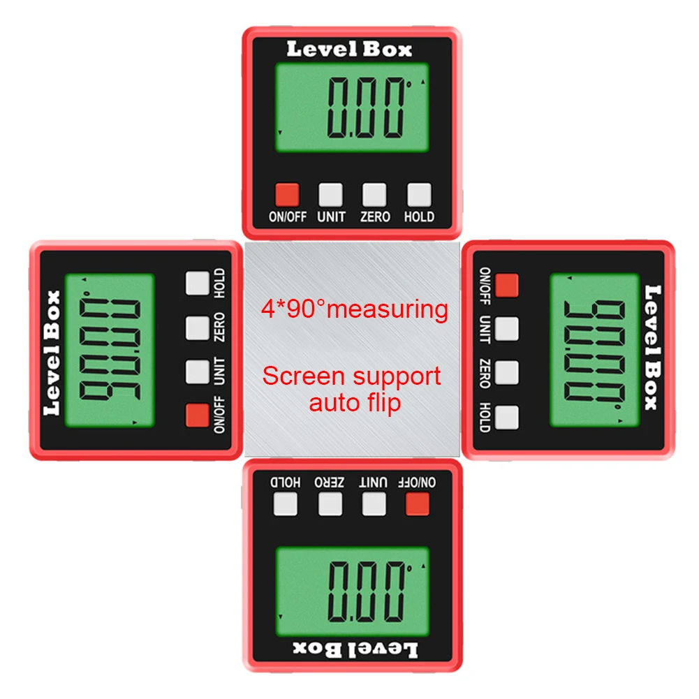 

Magnet Base Home Battery Operated Level Box Mini Tool High Accuracy Digital Protractor Angle Finder Backlit Aluminum Alloy