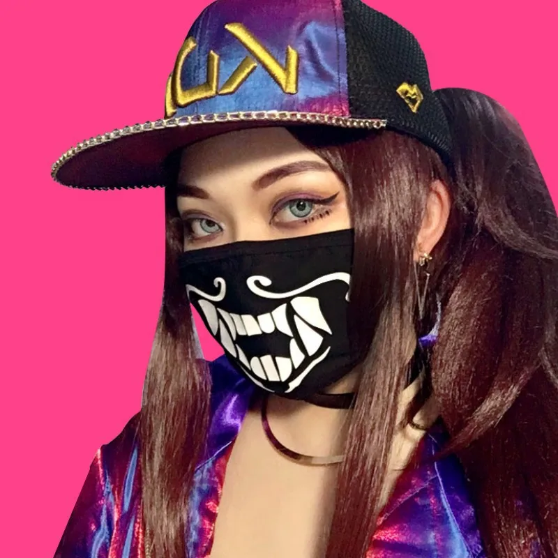K/DA KDA Akali Маска Косплей Akali Assassin Косплей S8 маски для лица хлопковая Пылезащитная теплая маска