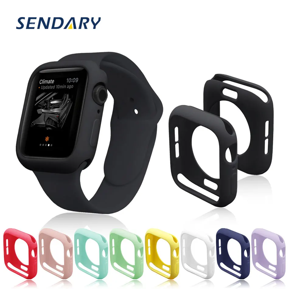 Soft Silicone Watch Cover Case for Apple Watch SE 7/6/5/4/3/2/1 38MM 40MM 41MM Protective Case for iWatch Series 42MM 44MM 45MM