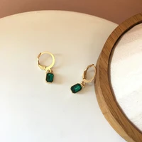 bilandi delicate jewelry vintage square drop earrings pretty design hot selling green glass earrings for women party gifts