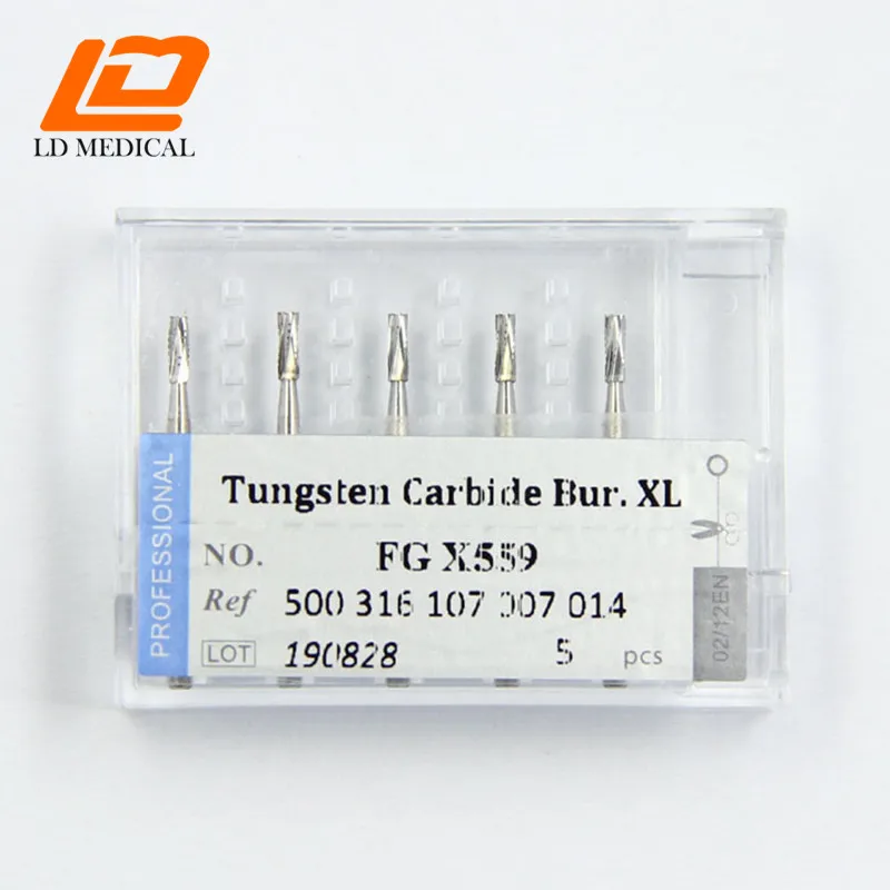 Dental Oral Surgical Burs of Tungsten Carbide 107/014 FGX559 Long diamond shank of High speed 5pcs diamond bur for dentists oral
