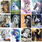 Алмазная 5D картина сделай сам, вышивка крестиком с изображением лошади, полностью круглаяквадратная Мозаика из смолы, украшение для дома