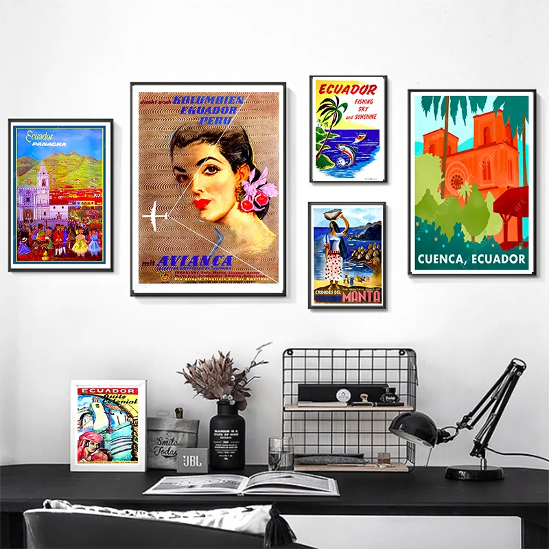 Южная Америка Эквадор винтажные Ретро путешествия классические холст картины