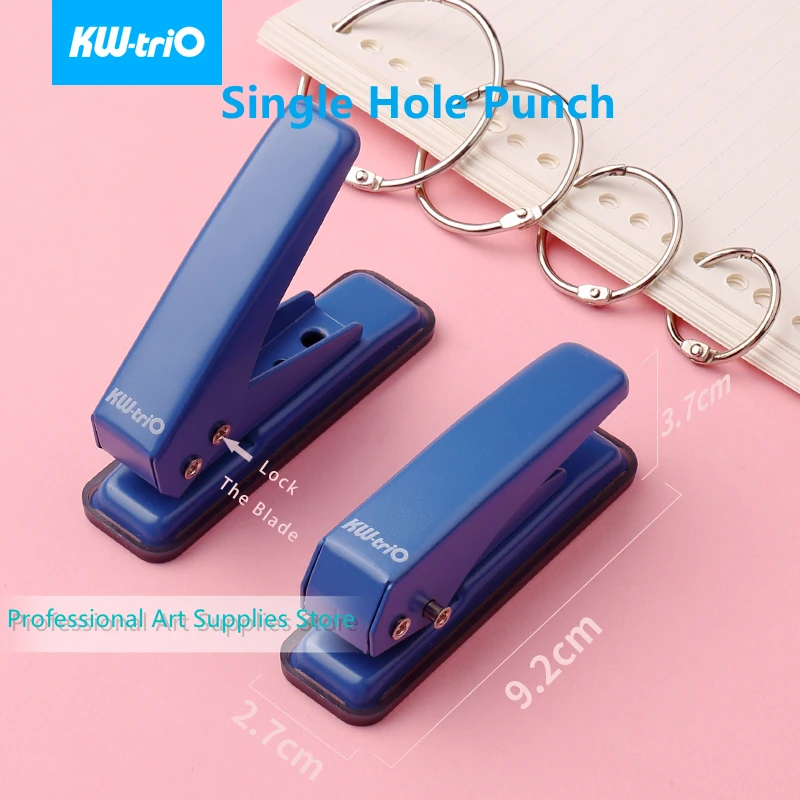 

KW-triO Single Hole Punch Handheld Portable Punch Binding Rings DIY Notebook Photo Albums Loose-leaf Book Hoops Office Binding