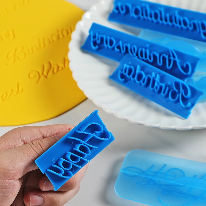 6 шт./компл. рукописного ввода Fondant (сахарная) торт устройство для тиснения Пластик