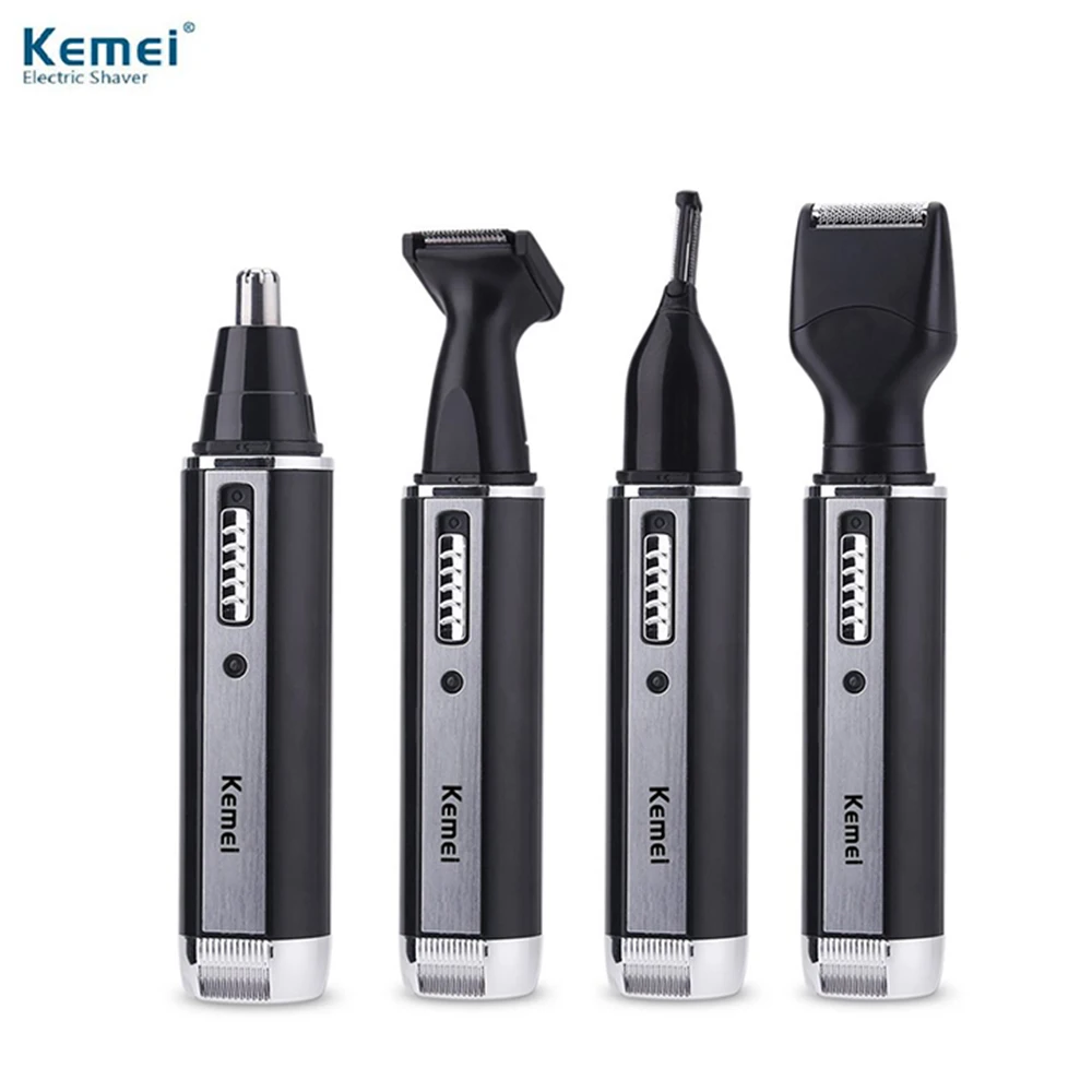 

Kemei KM-6630 4 in 1 Nose Hair Beard Eyebrow Rechargeable Electric Trimmer Electric Nose Trimmer Ear Shaver Hair Cliper
