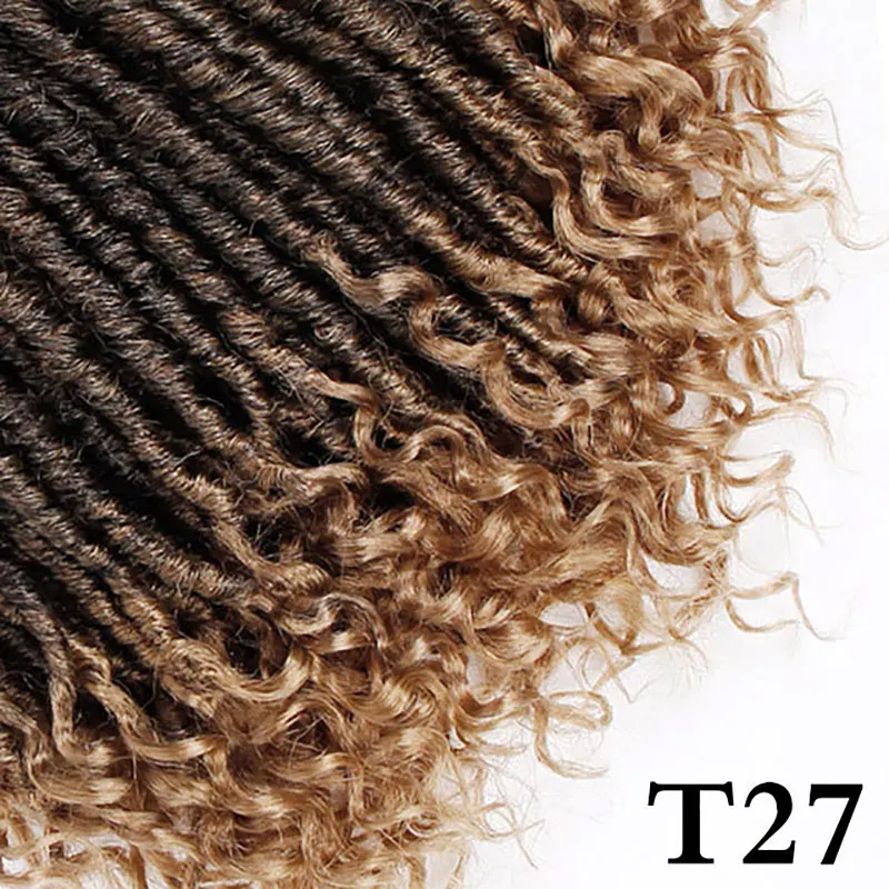 Активные искусственные локоны в стиле Crochet косы 16 20 дюймов мягкие натуральные кисти для макияжа, мягкие синтетические волосы для наращивания 24 Подставки/пакет Богиня замки - Цвет: 1B/27HL