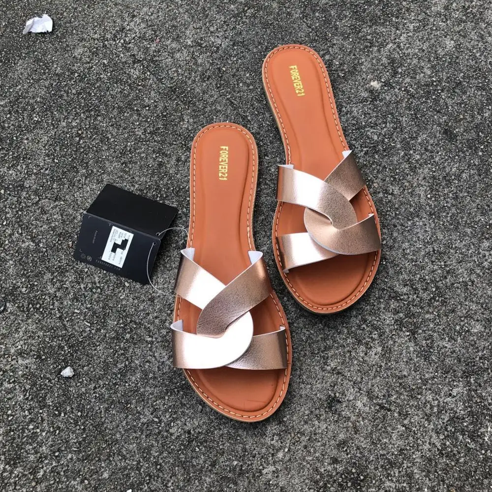 

Fashion cross strap flat slippers women shoes 2020 spring and autumn new flat heel slippers outdoor slippers botas de mujer