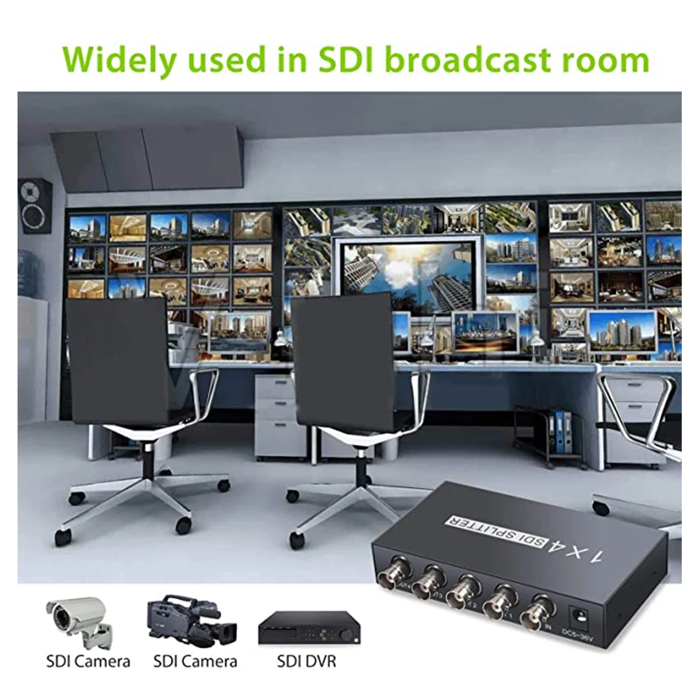 SDI Split ter 1x4 3G-SDI HD-SDI SD-SD 1 в 4 Out мультимедийный разделитель Extender Adapter Support 1080P TV Video для
