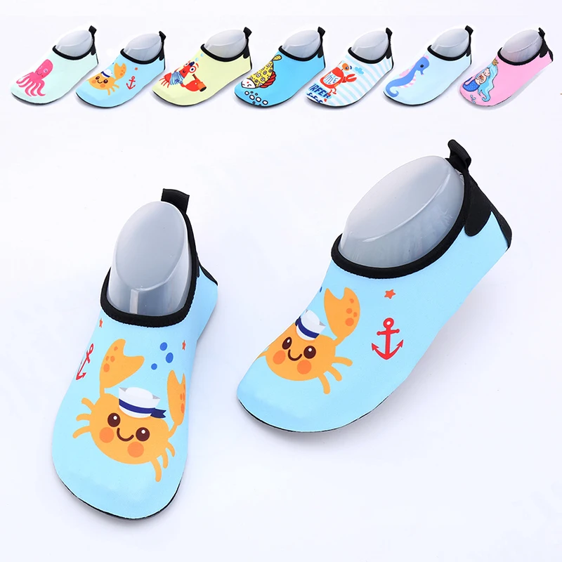 

2020 New Children Water Shoes Quick-Drying Aqua Shoes Non-Slip Breathable Cartoon Children Sandals Sleeve Beach Swimming Shoes