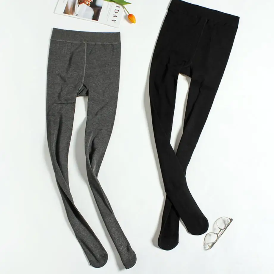 Новые бархатные плотные зимние колготки черного и серого цвета супер большого