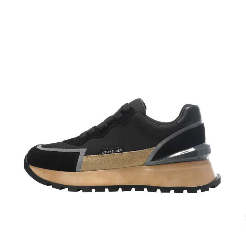 Женские кроссовки на платформе Fujin Разноцветные Повседневные из натуральной