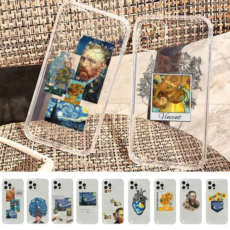 

Art Aesthetic Vincent Van Gogh Starry Night flower Phone Case for iPhone 11 12 13 mini pro XS MAX 8 7 6 6S Plus X 5S SE 2020 XR