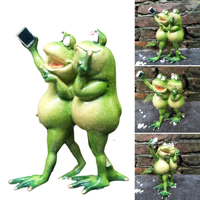 

3D Creative Frog Selfie Statues for Selfie Enthusiast Amphibian Collector Desktop Decor ANDF889