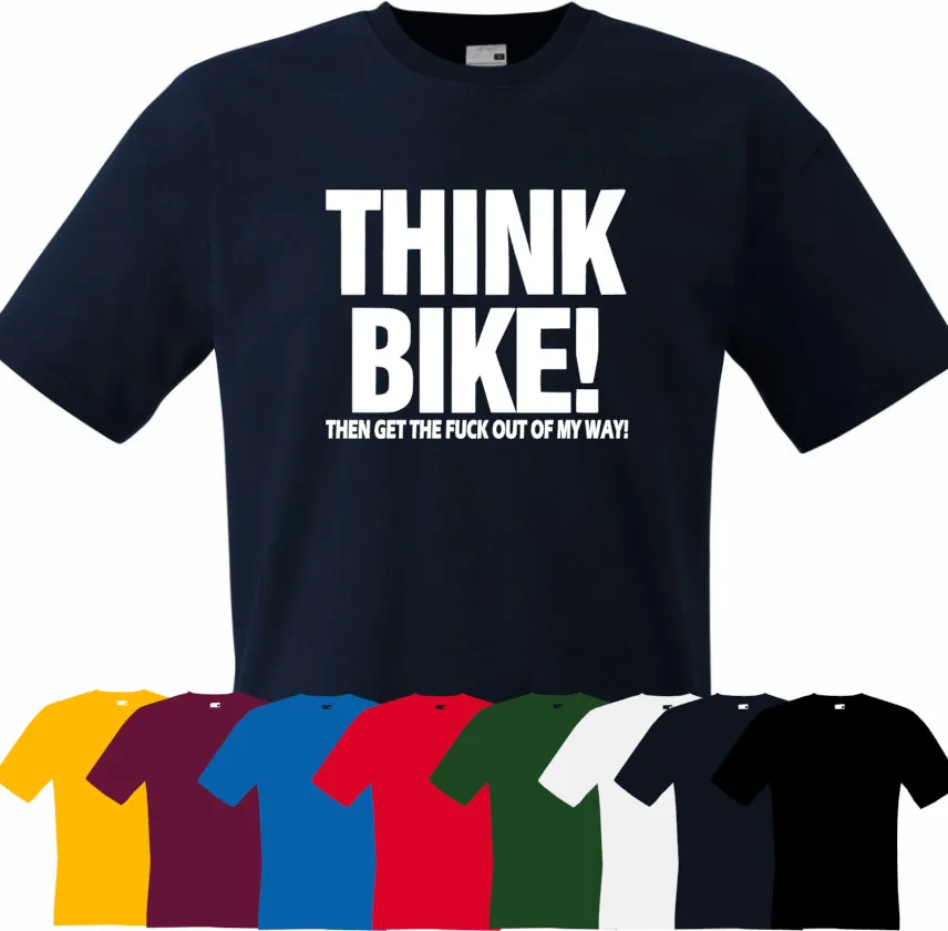 Think Bike Мужская смешная Байкерская футболка Рождественский Супербайк подарок для