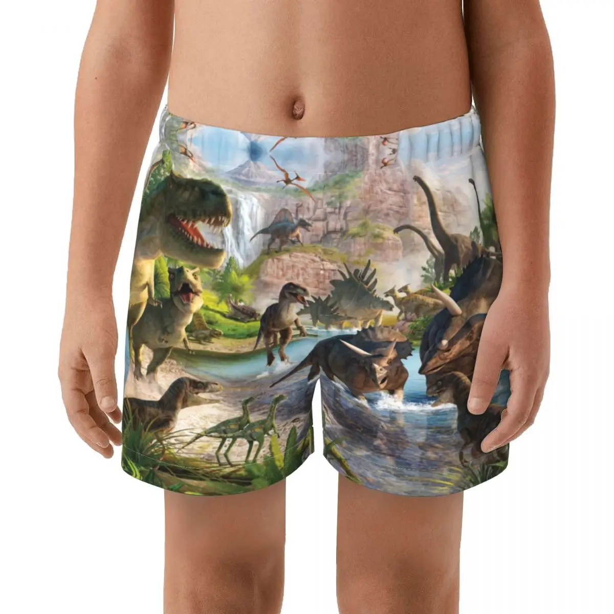 

Летние плавки с динозавром для мальчиков, мужские плавки с принтом, Шорты для плавания, пляжный костюм для серфинга, эластичный купальный ко...