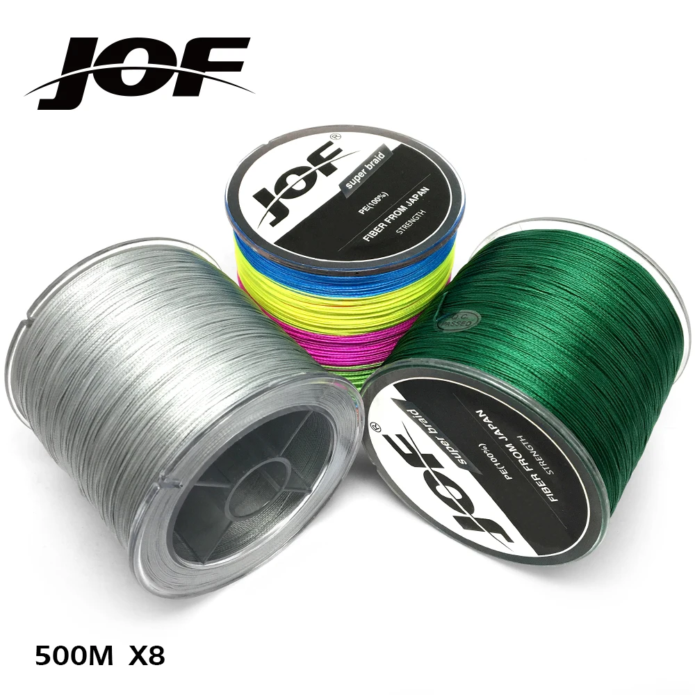500M X8 JOF брендовая супер прочная японская многофиламентная 100% PE плетеная леска 8