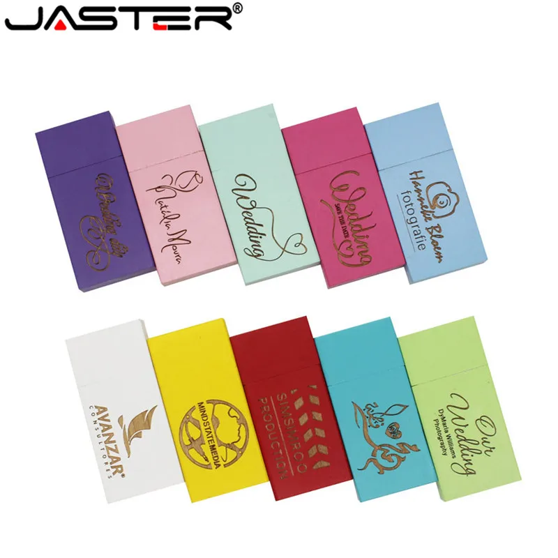 JASTER логотип персональный деревянный красочный блок USB флэш накопитель