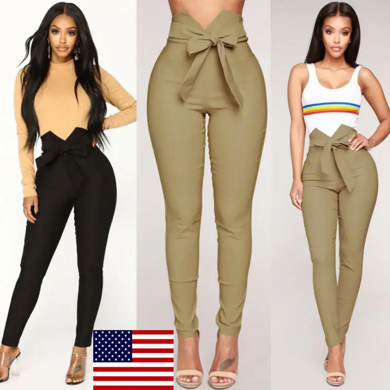 

Retro Women's Pants 2019 Summer Autumn Casual Pencil Pants High Waist Drawstring Elastic Jogger Slim Trousers Girls Pants new