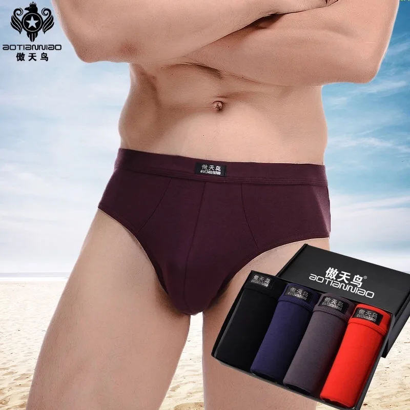 4PCS/lot 5XL Modal Men's Underwear Briefs Breathable Man underpants Briefs Panties Male Underwear Comfortable Shorts Men Briefs