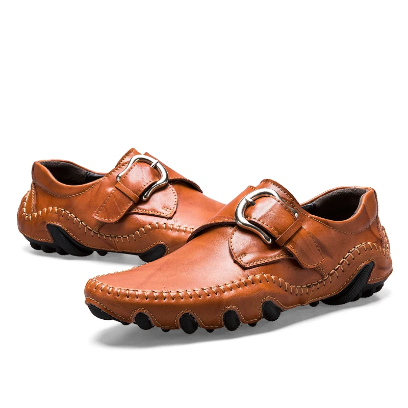 

2020 Spring and Autumn Fashion Autumn Style Soft Moccasins Men Hasp Loafers Driving High Quality Leather Shoes Comfortable Flats