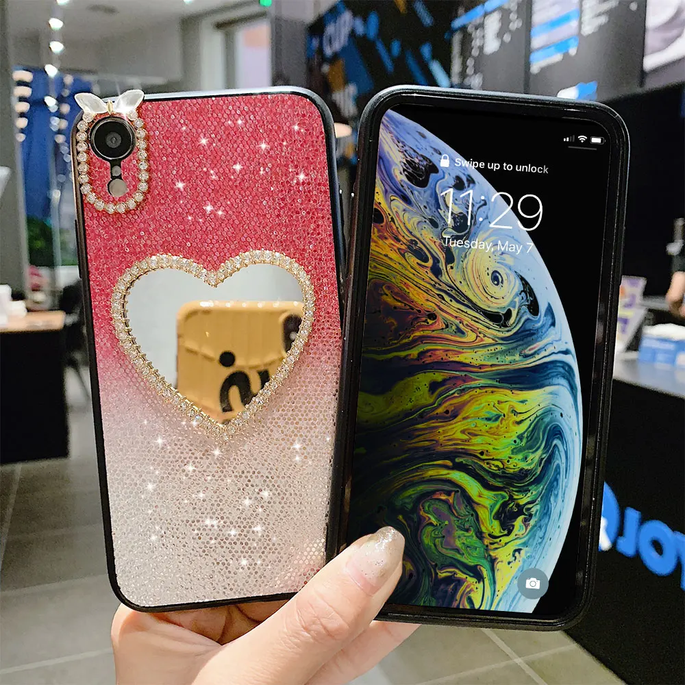 Милый градиентный чехол KISSCASE для Samsung Galaxy S7 Edge S8 s9 s10 зеркальный с блестящим