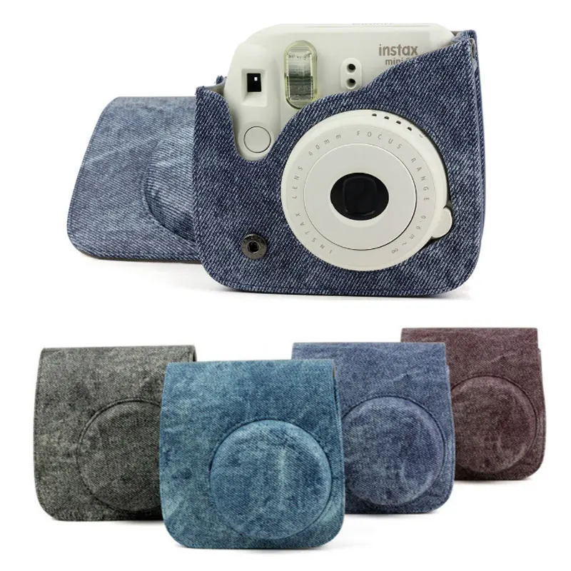 Для Fujifilm Instax Mini 9 8 + чехол Аксессуары для камеры джинсовый кожаный мгновенной