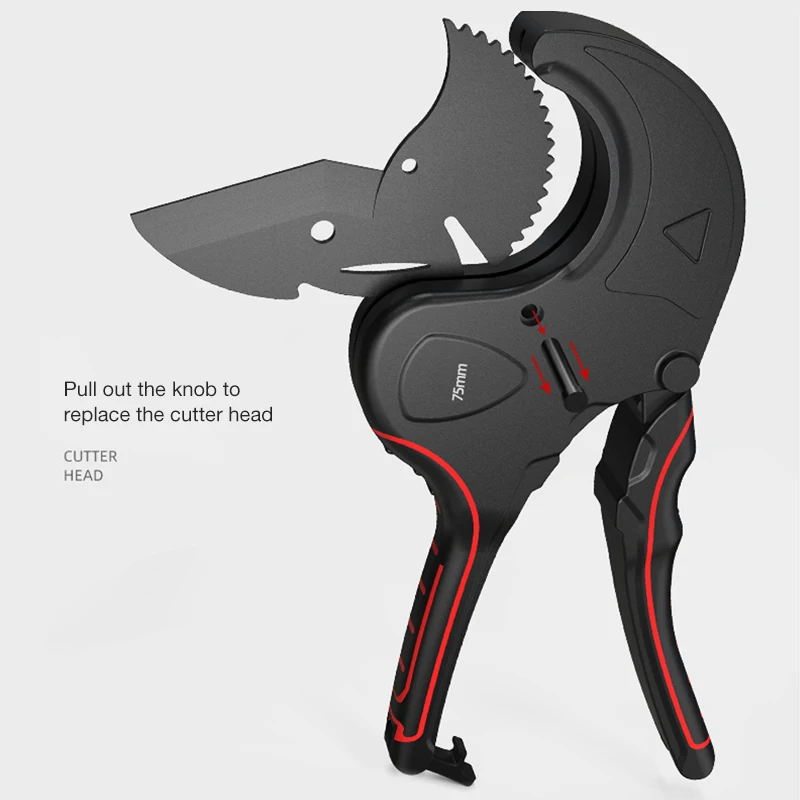 

32-75MM Tube Scissors SK5 Material With Treatment Ratchet Pipe Cutter PVC/PE/VE Hose Cutting Manual Working Home Hand Tools Set