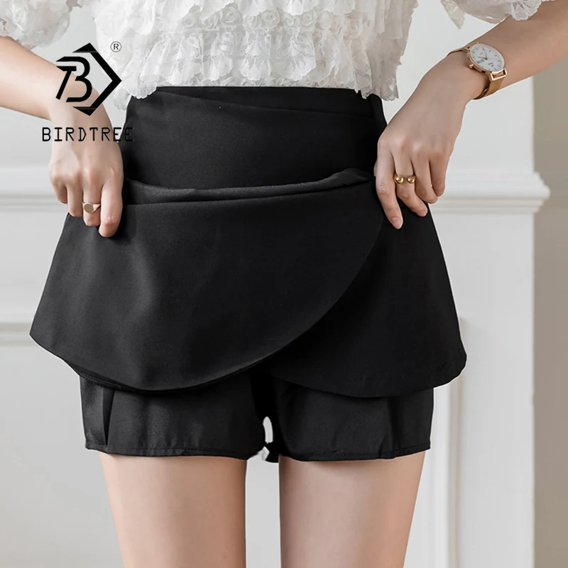 

Summer Women's Korean Solid Mini Irregular Skirts Work Wear High Waist A-line All-match Elegant Office Skirts Lady 2021 B15604X