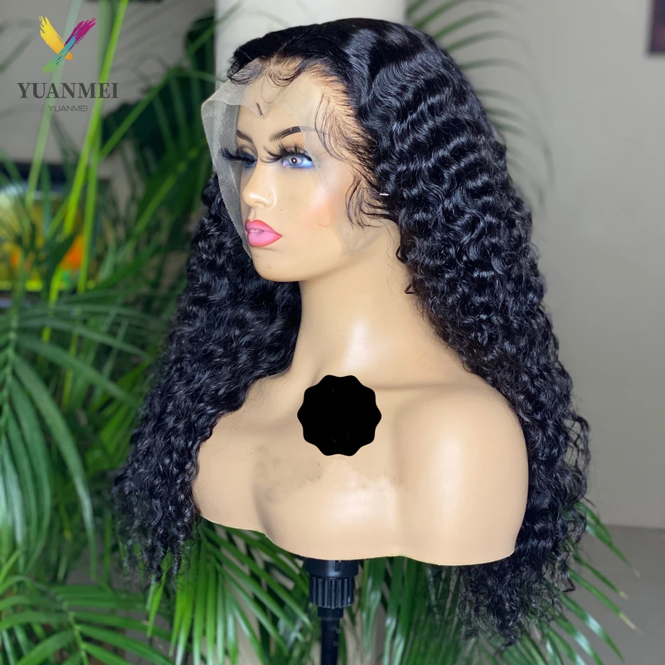 Предварительно выщипанный 30-дюймовый парик с глубокой волной и T-образной частью