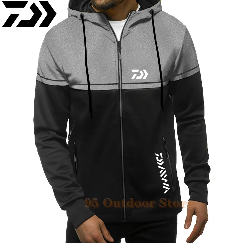 

New Arrive Daiwa Spring Autumn Fishing Jacket Windbreaker Keep-warm Hoodie Zipper Waterproof Jacket Daiwa Fishing Clothes