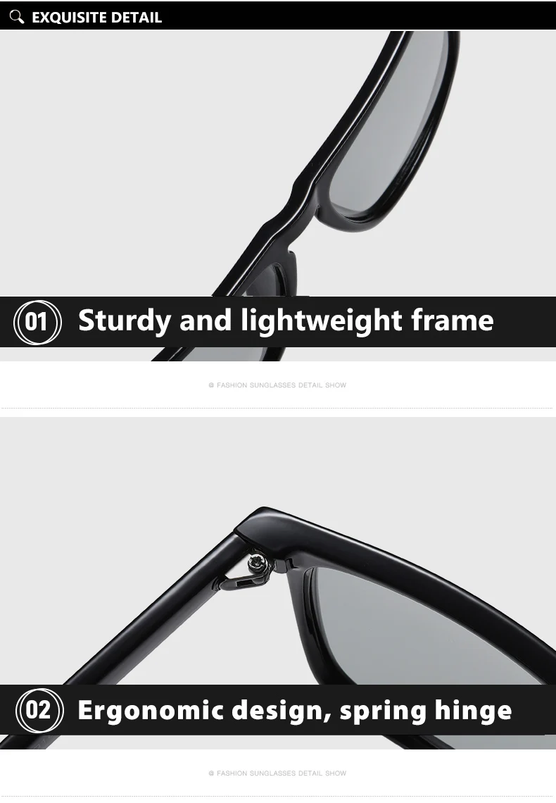 Brand Designer Rivet Square Photochromic Polarized Sunglasses Tony Stark Men Unisex Retro Sun Glasses Women gafas de sol hombre