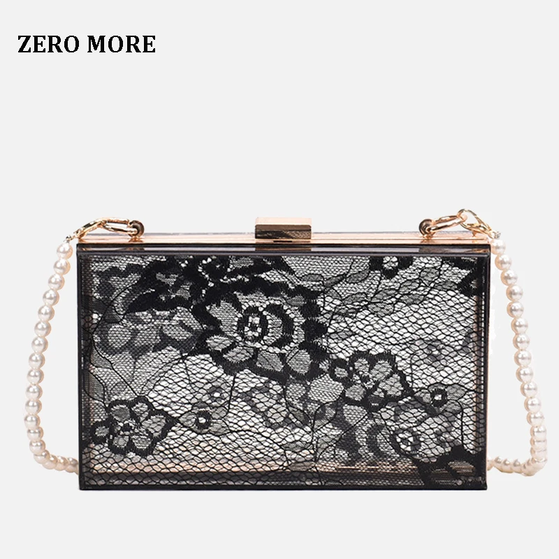 Женская сумка из прозрачного акрилового кружева повседневные клатчи прозрачная