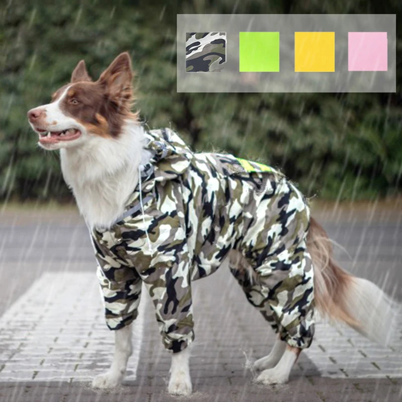 

Pet Dog Reflective Raincoat Sunscreen Jumpsuit Rain Coat for Dogs Pet Cloak Labrador Waterproof Golden Retriever Jacket