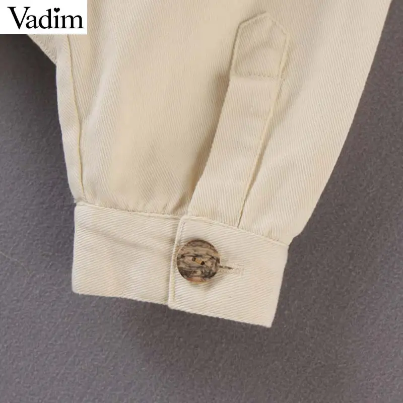 Женское элегантное платье vadim Оверсайз Джинсовая Куртка Карманы длинный рукав