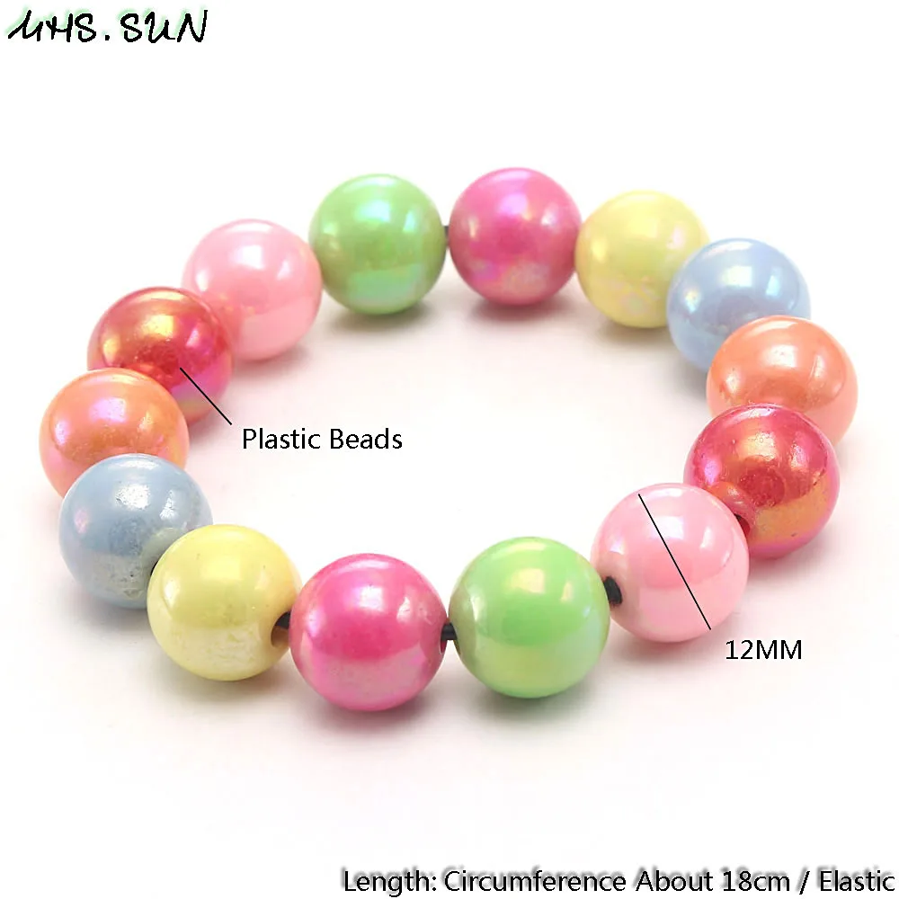 3 шт. детские браслеты с бусинами для девочек