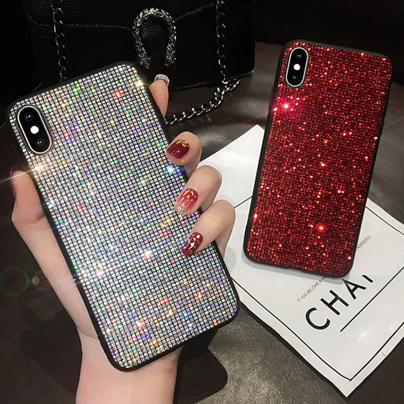 Блестящий блестящий чехол для Samsung S10e S8 S9 Plus силиконовая задняя крышка Galaxy M30 M20 M10