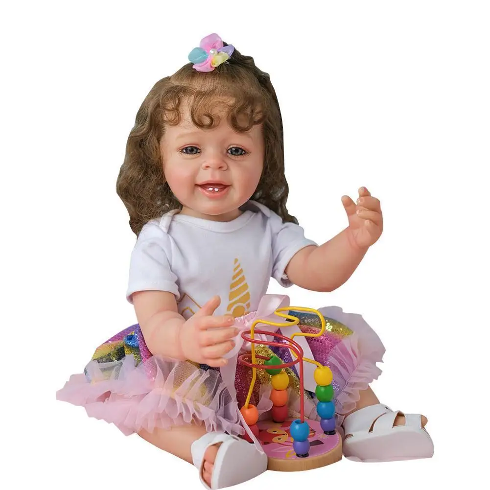 

55CM Whole Body Silicone Rebirth Baby Soft Realistic Newbirth Doll Handmade Rebirth Baby Doll Baby Accompanying Toy Accessory