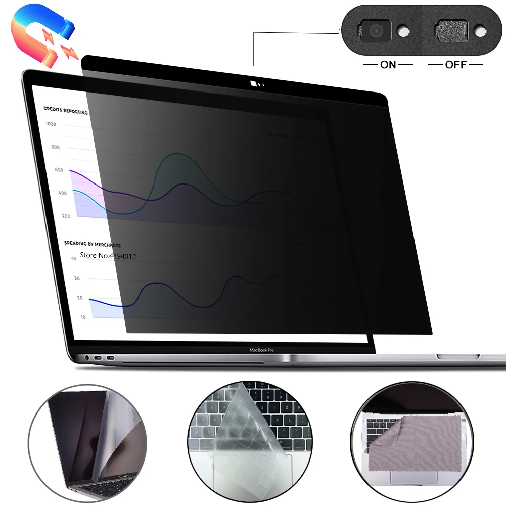 Магнитный фильтр конфиденциальности для Apple MacBook Touch ID Air 13 A1932 2018 антибликовый